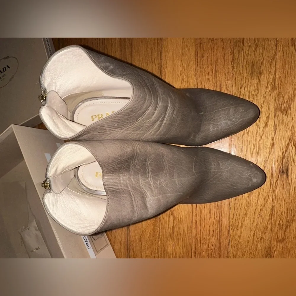 Prada Women's Soft Brown Platform Ankle Boots Size 40 Women’s - Picture 7 of 9